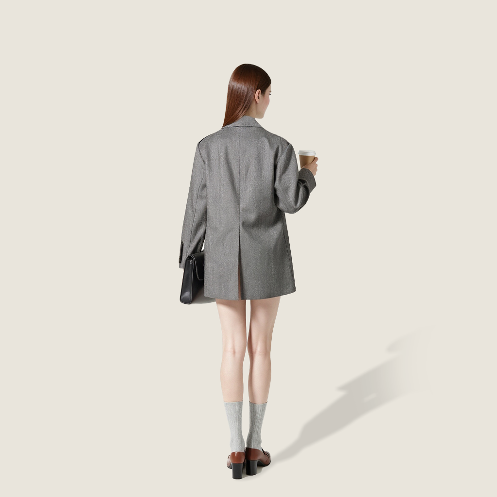 Women's Asymmetric Lapel Stylish Single-Button Blazer A10222