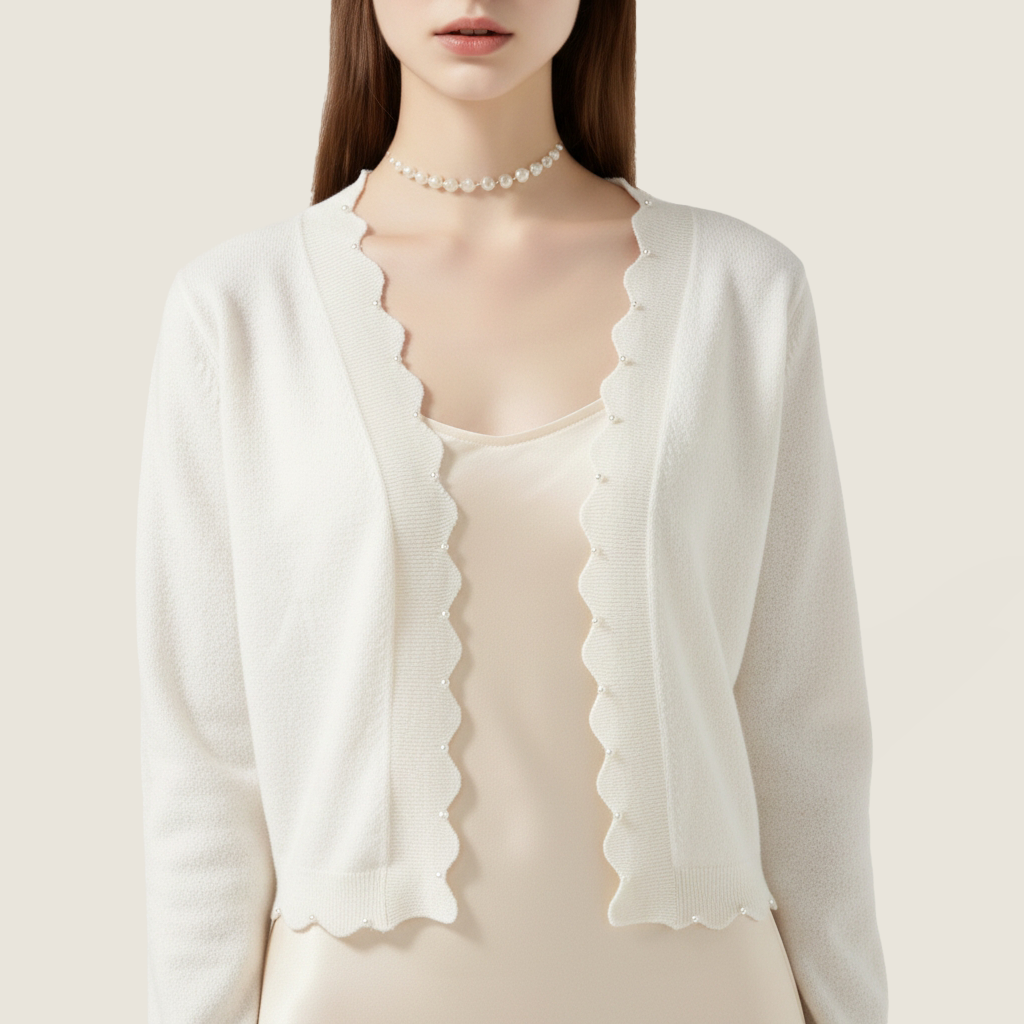 Pearl-Detail Cashmere Cardigan A10395