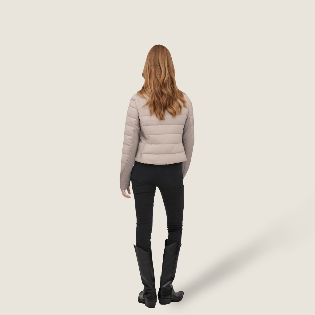 Women's Slim-Fit Quilted Zip-Up Outwear Sophisticated & Functional Design A10171