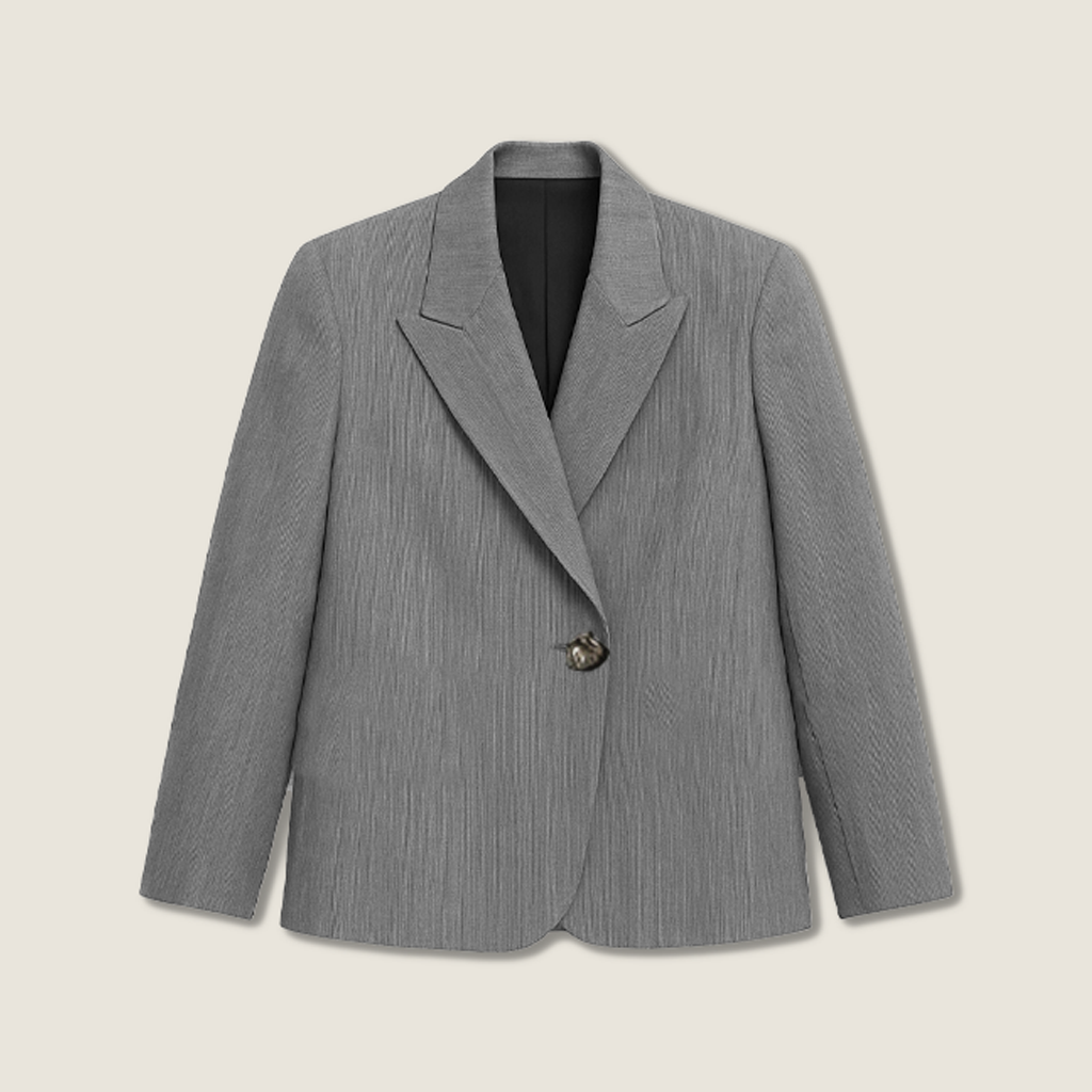 Women's Asymmetric Lapel Stylish Single-Button Blazer A10222