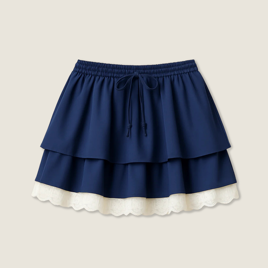 Lace-Trimmed Mini Skirt A10036