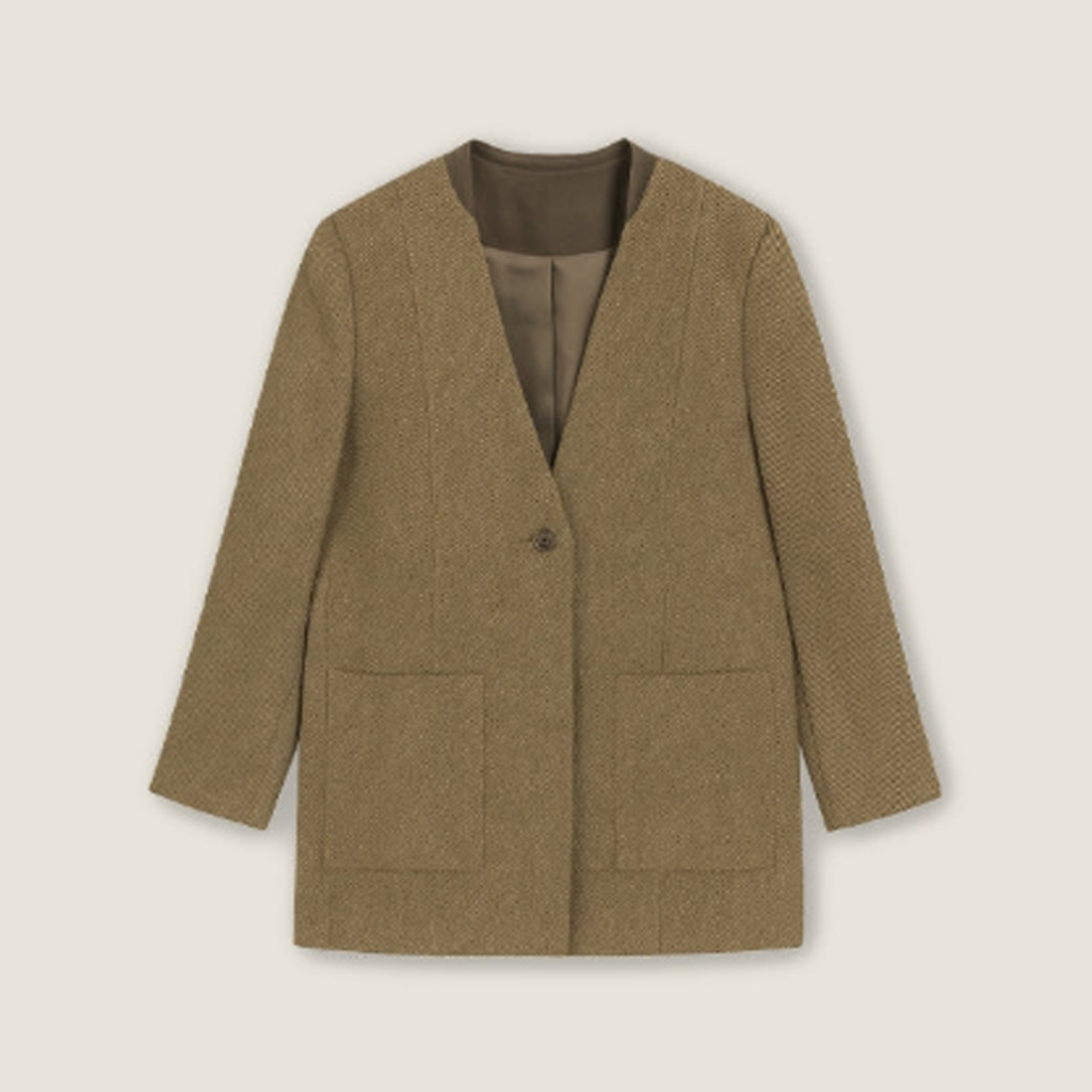V-Neck Wool Blazer A10417