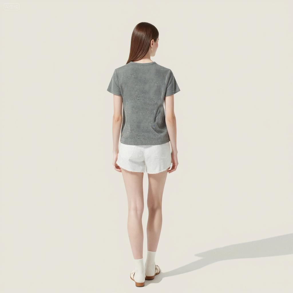 Women's Embroidered Letter Short Sleeve T-Shirt Simple Casual Style A10199