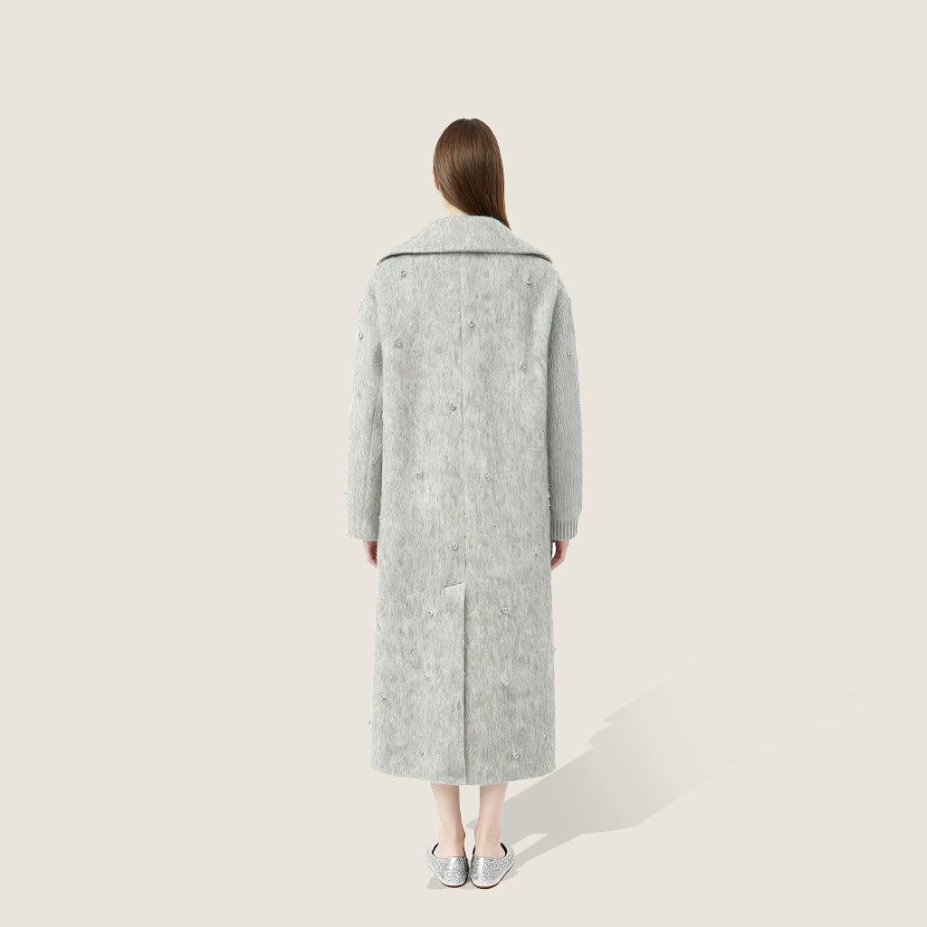 Embellished Wool Double-Breasted Coat A10388