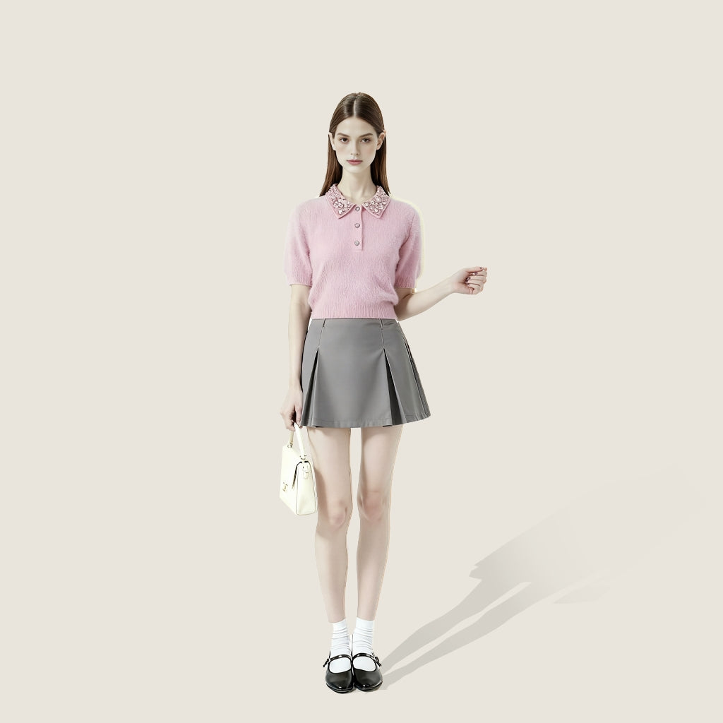 Cashmere-Wool Polo A10410
