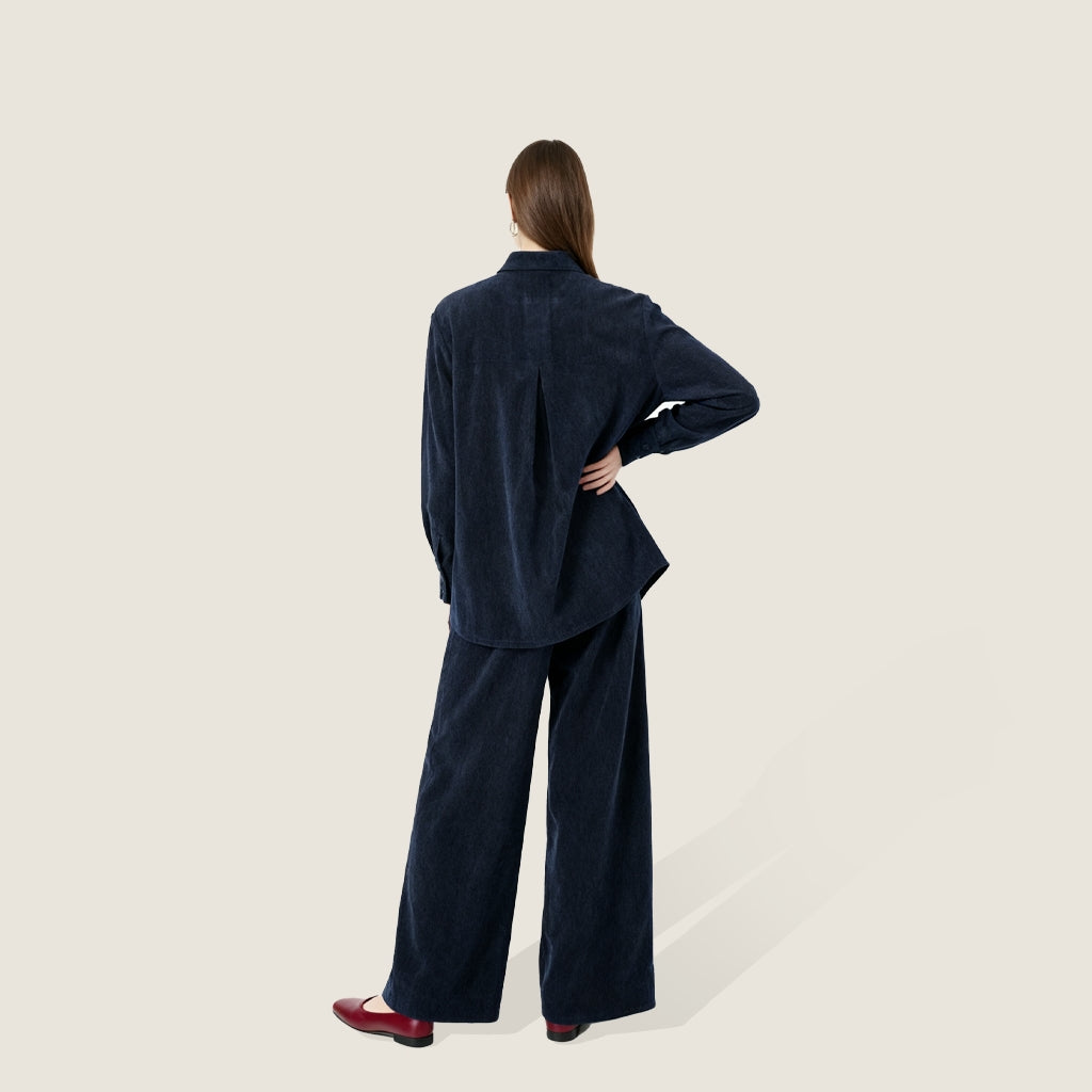 Button Up Corduroy Casual Two-Piece Set A10220
