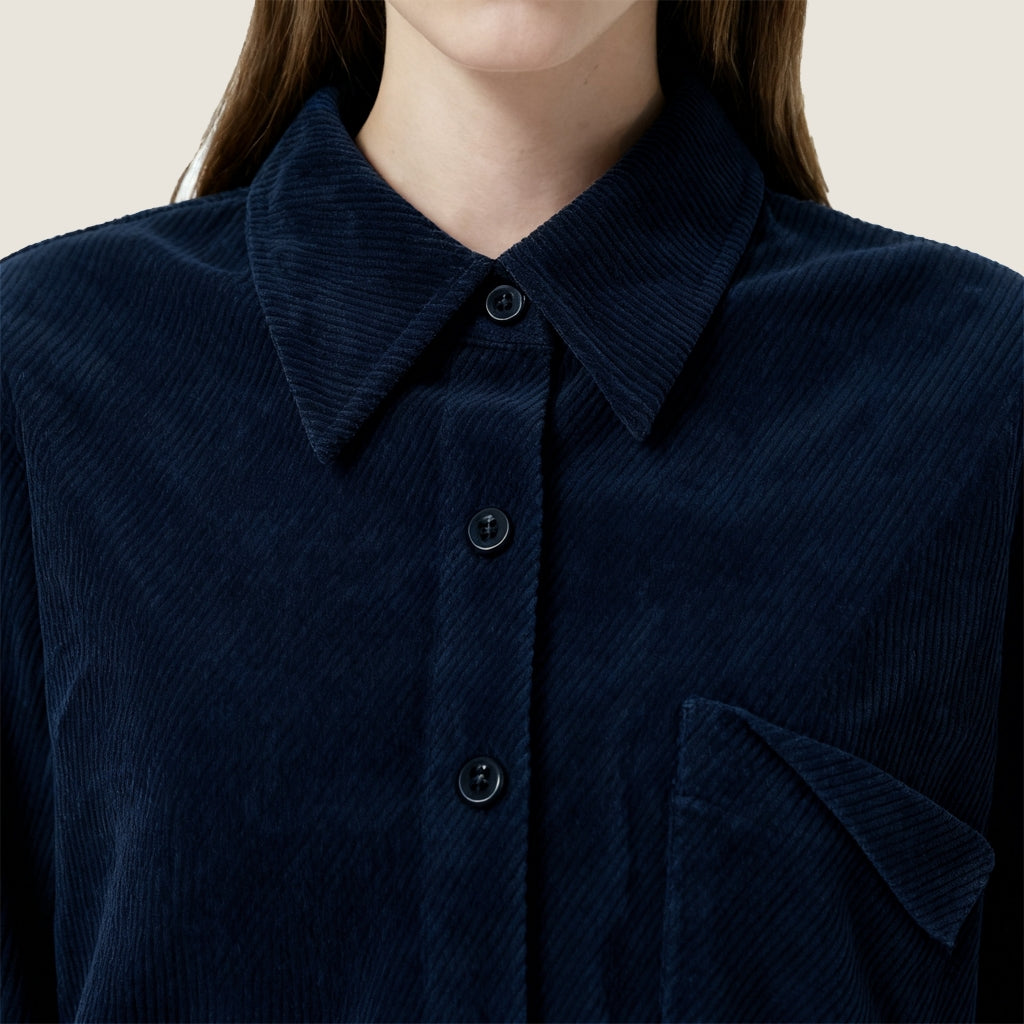 Button Up Corduroy Casual Two-Piece Set A10220