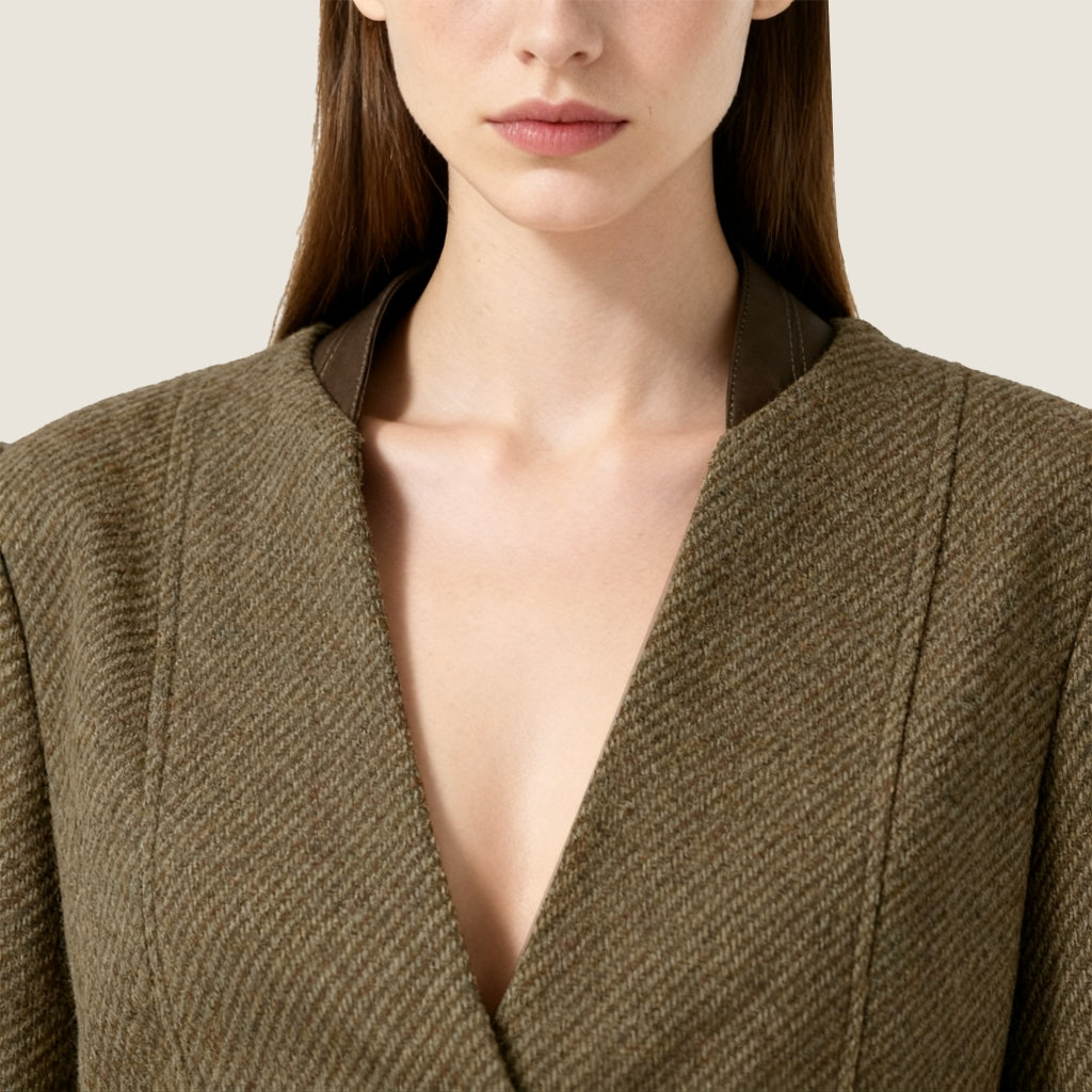 V-Neck Wool Blazer A10417