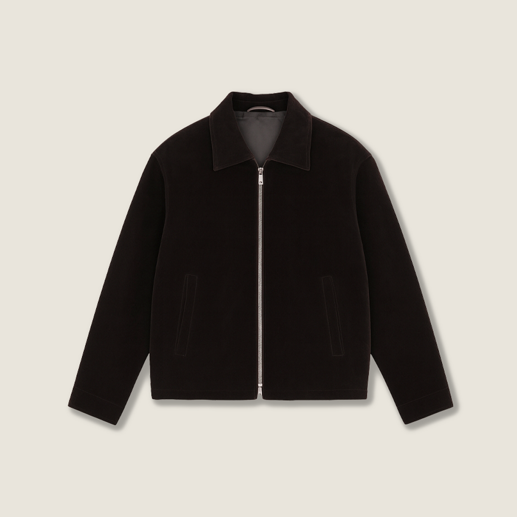 Velvet Collard Zip Jacket A10427