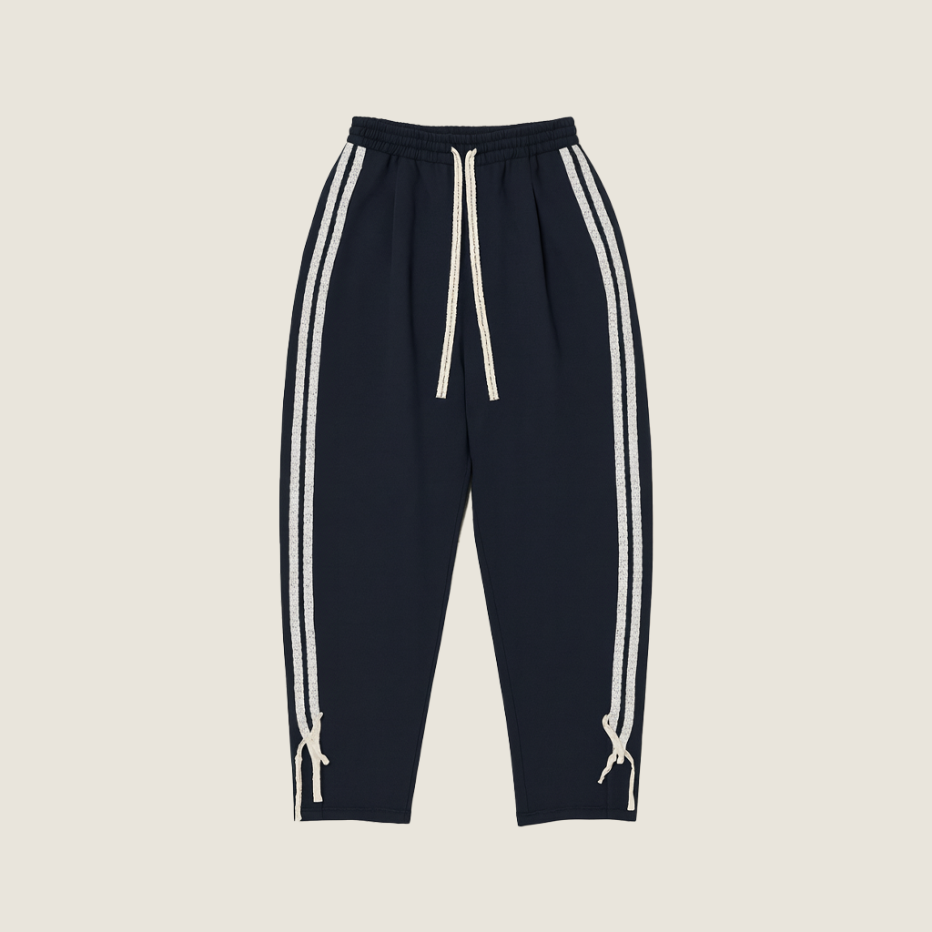 Women's Drawstring Sweatpants with Side Stripes and Tie Cuffs-Trendy Casual Joggers A10080