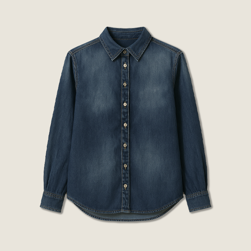 Women's Contrast Collar Denim Jacket Retro Casual Button Down Trucker Jacket A10263