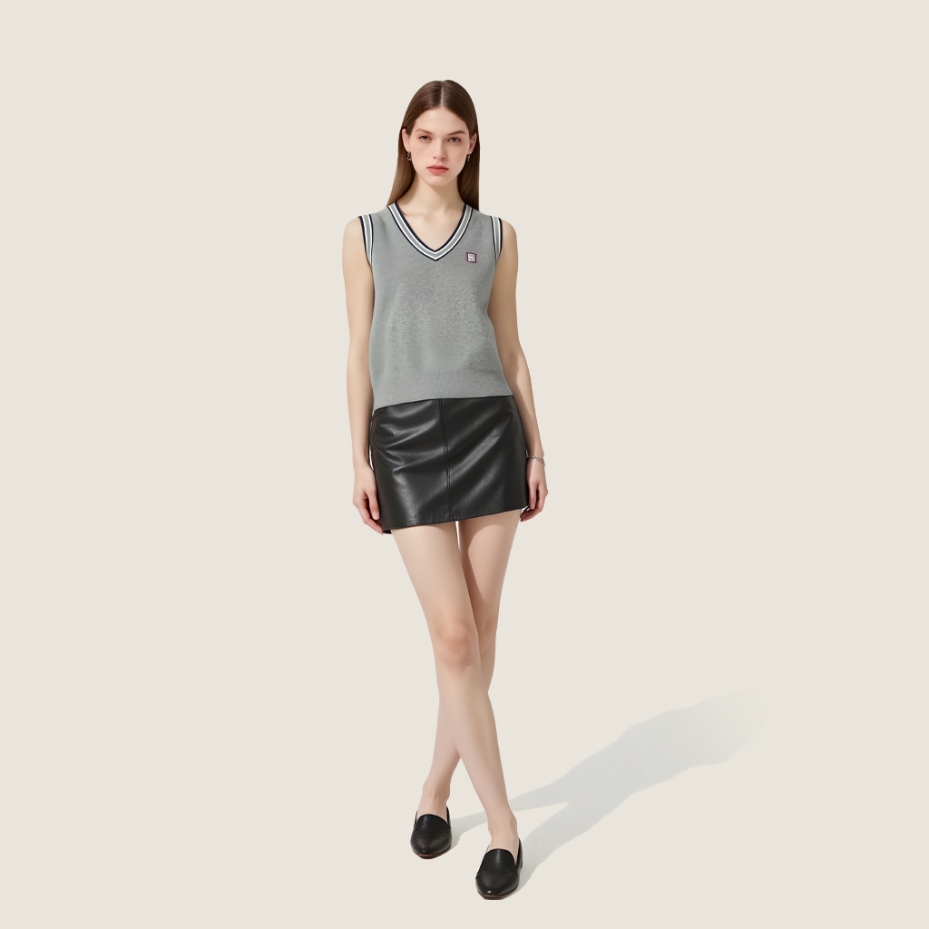 Wool-Blend Knit Vest A10016