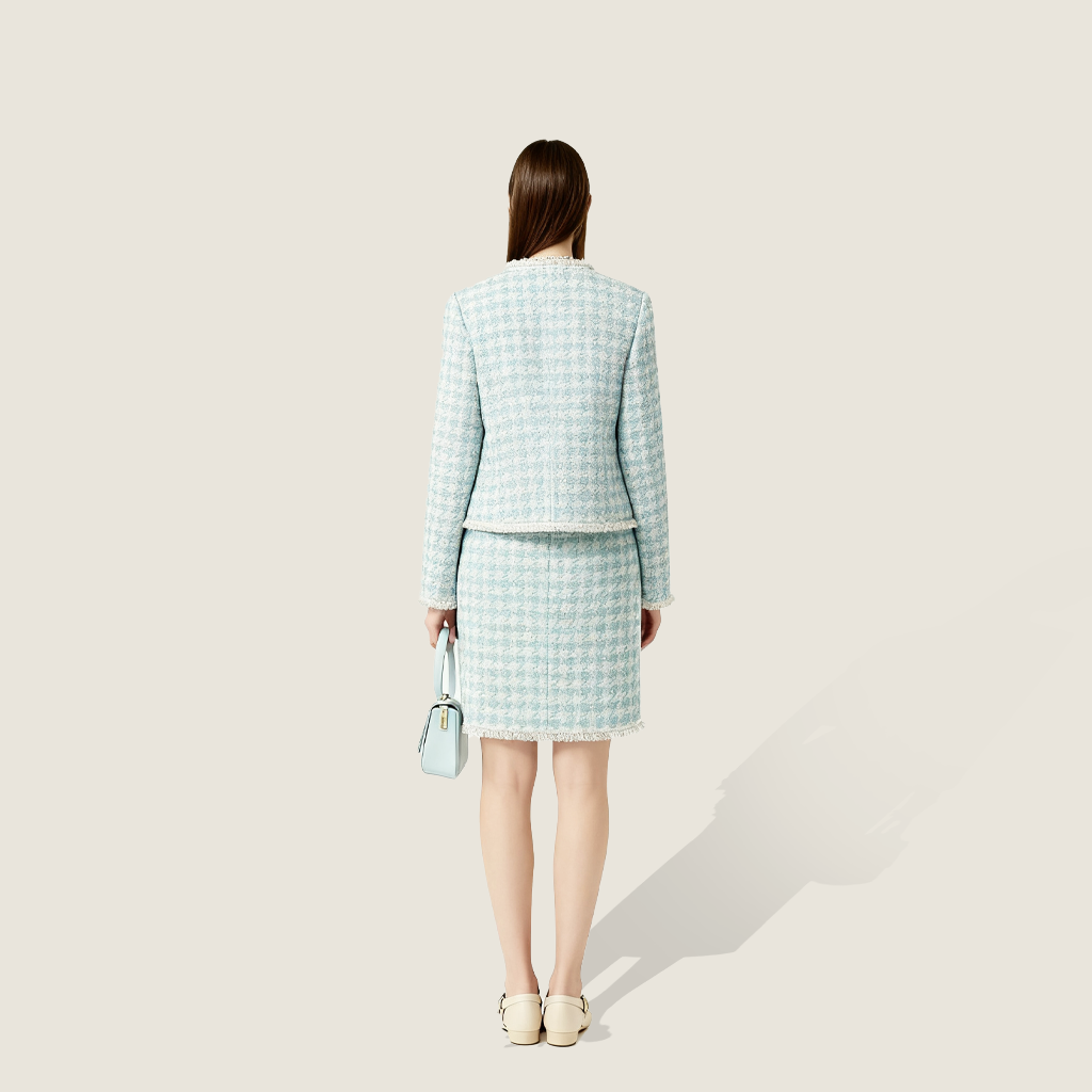 Tweed Jacket And Skirt Set A10390