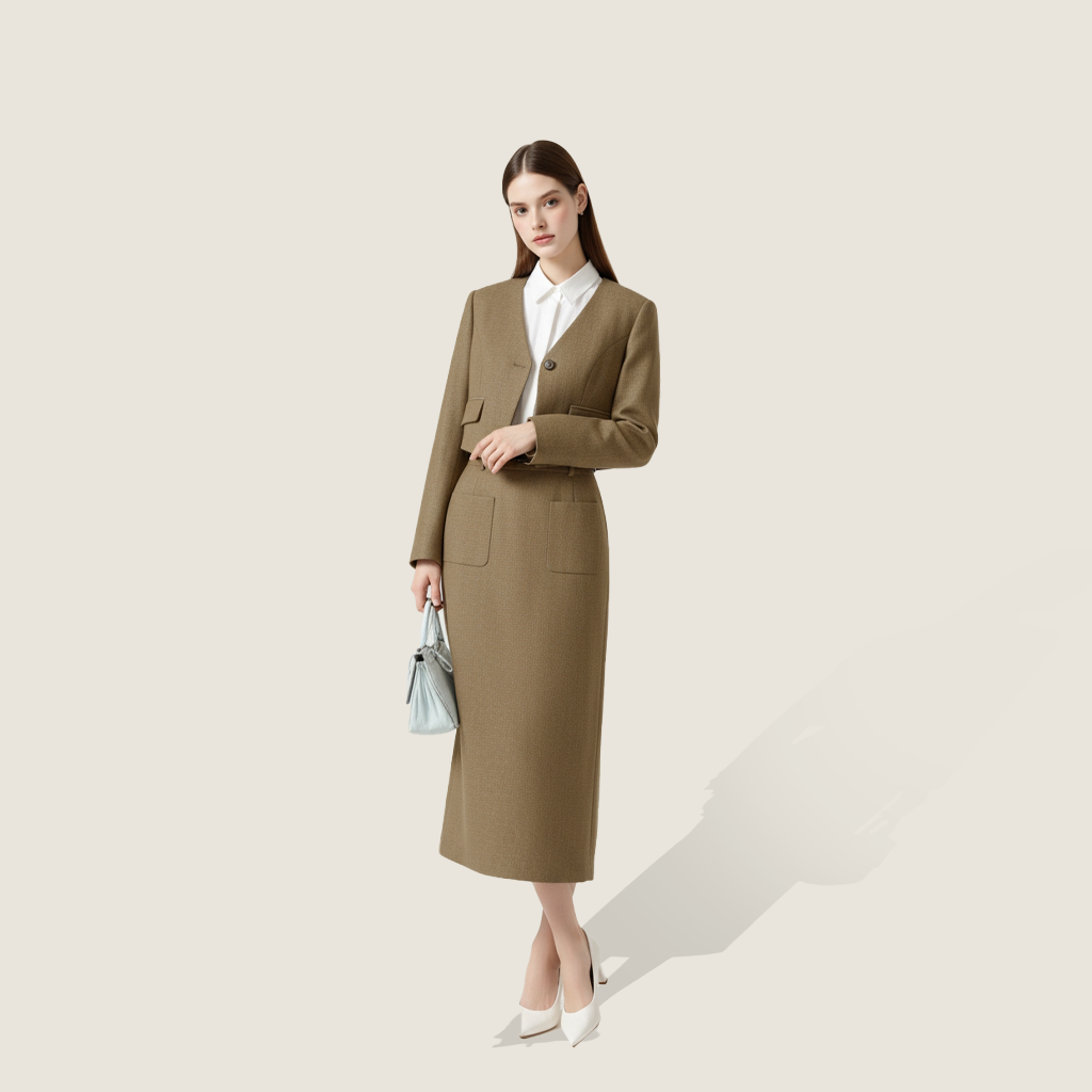 Tailored Linen Suit Set A10438
