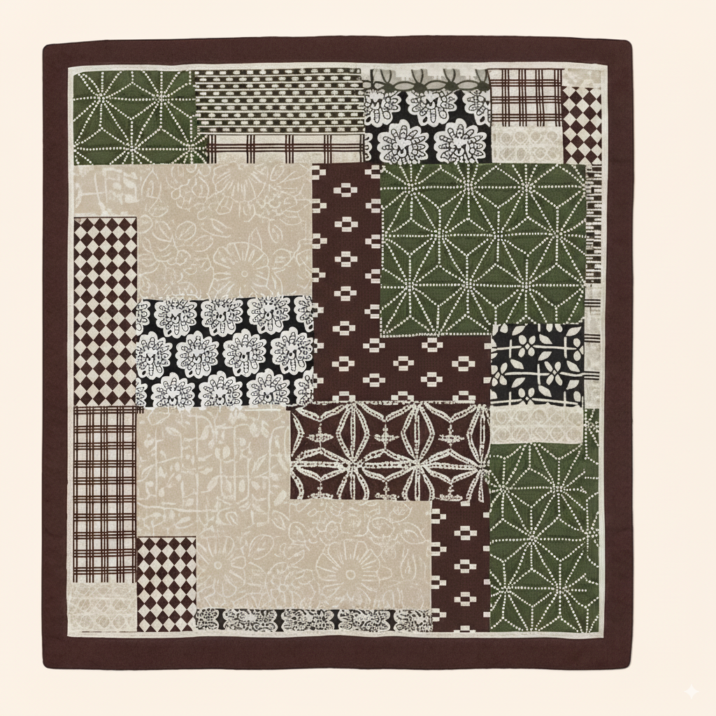 Patchwork Silk Scarf HA6015