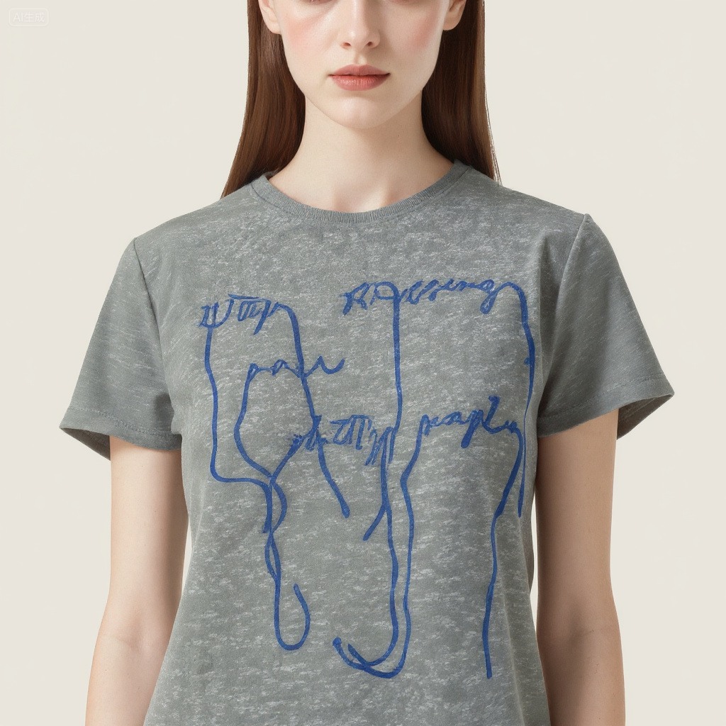 Women's Embroidered Letter Short Sleeve T-Shirt Simple Casual Style A10199