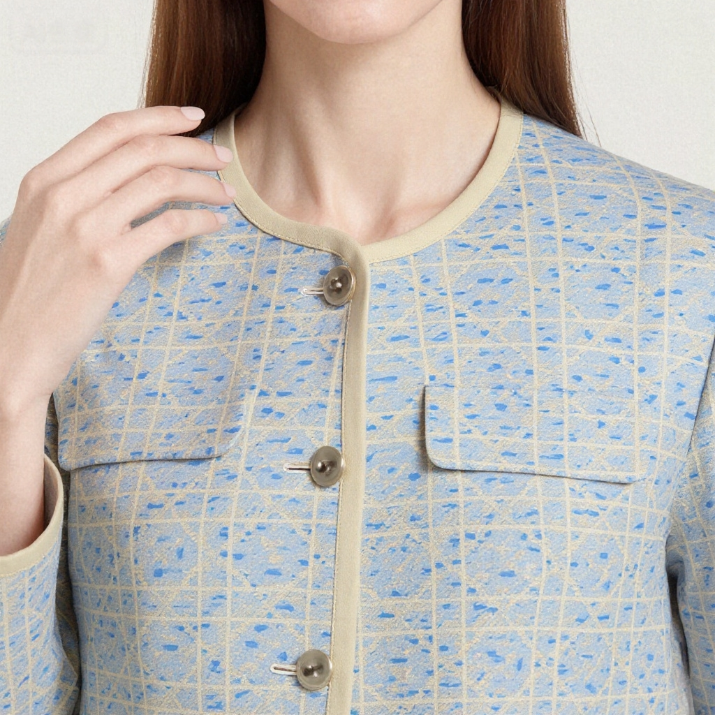 Women's Plaid Elegant Patterned Cropped-Trendy Button-Up Long Sleeve Coat A10204