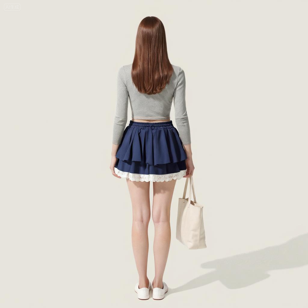 Lace-Trimmed Mini Skirt A10036