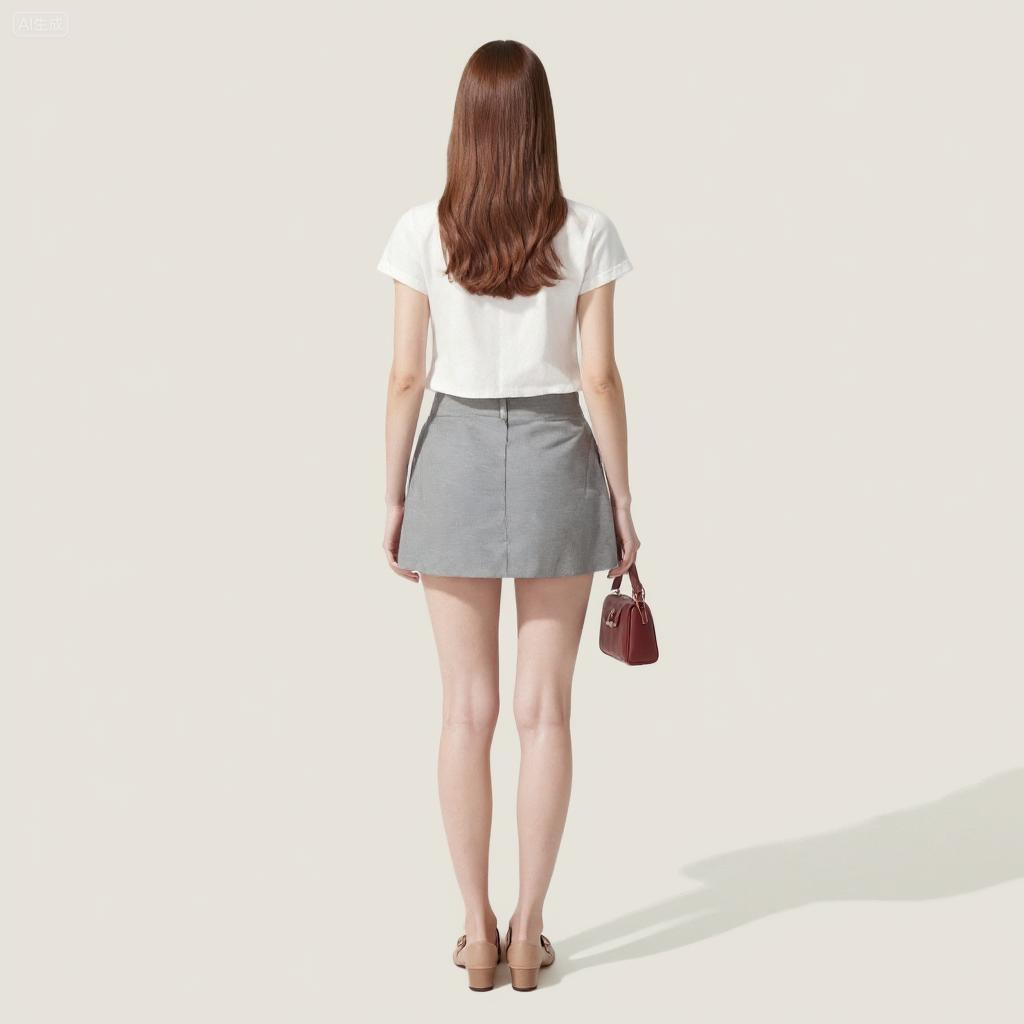 Women's Drawstring Soft Touch Mini Skirt Trendy High-Waisted Casual Skirt A10006
