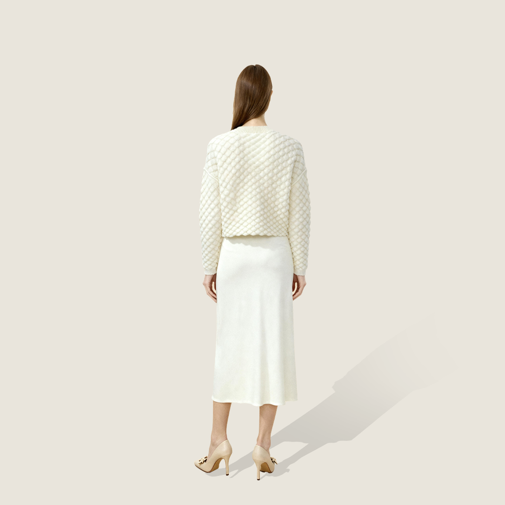 Petal Knit Cashmere Cardigan with Beaded Detail A10404