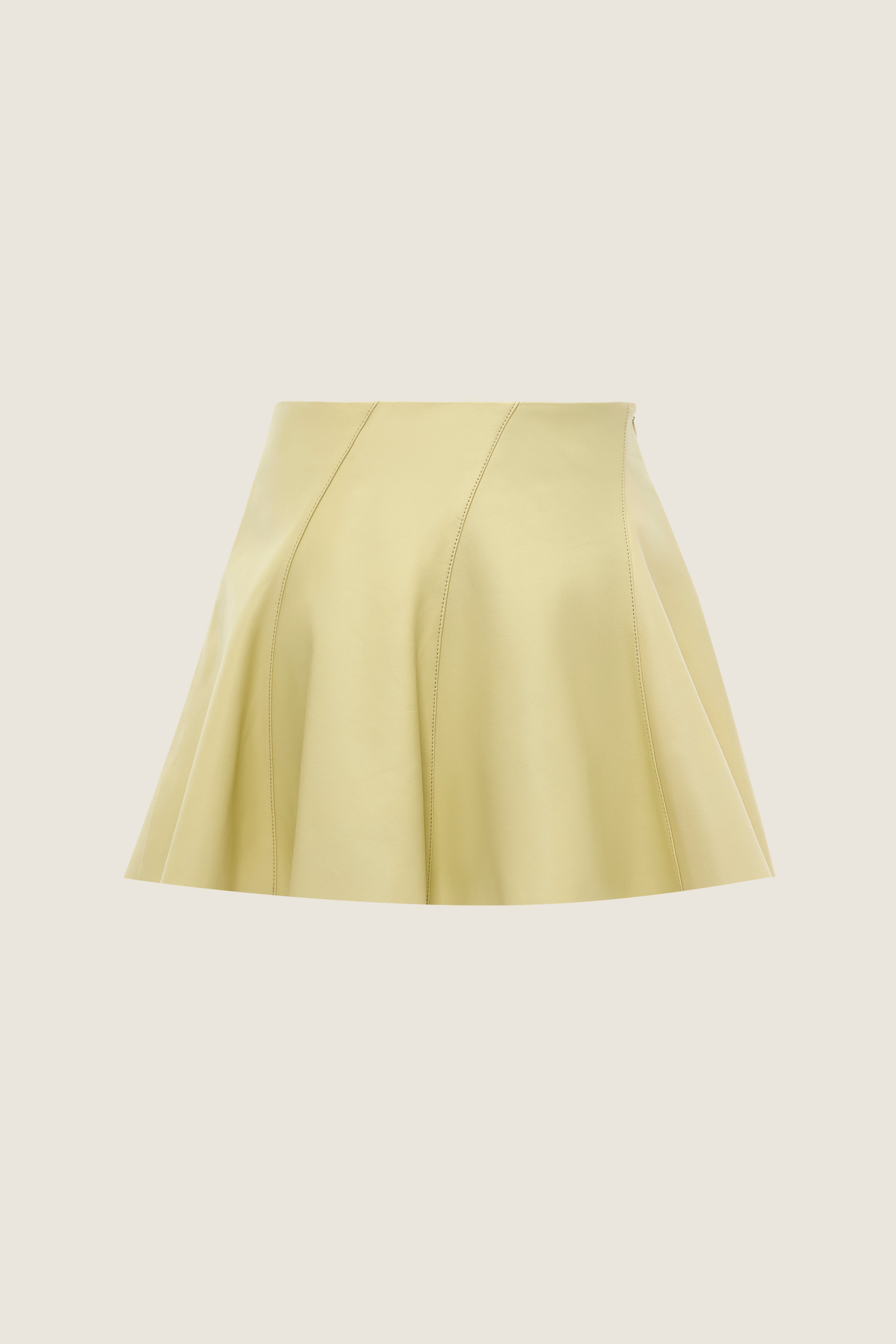 High-Waist Lambskin Ruffle Skirt M31N