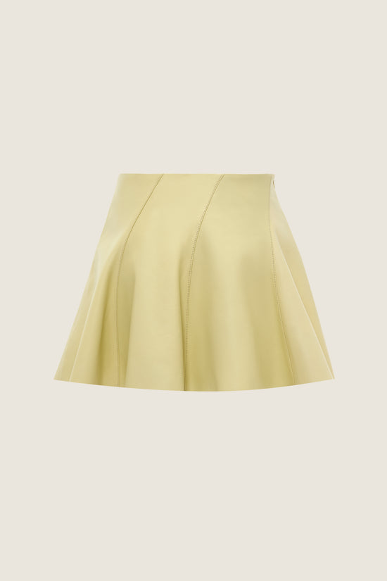High-Waist Lambskin Ruffle Skirt M31N
