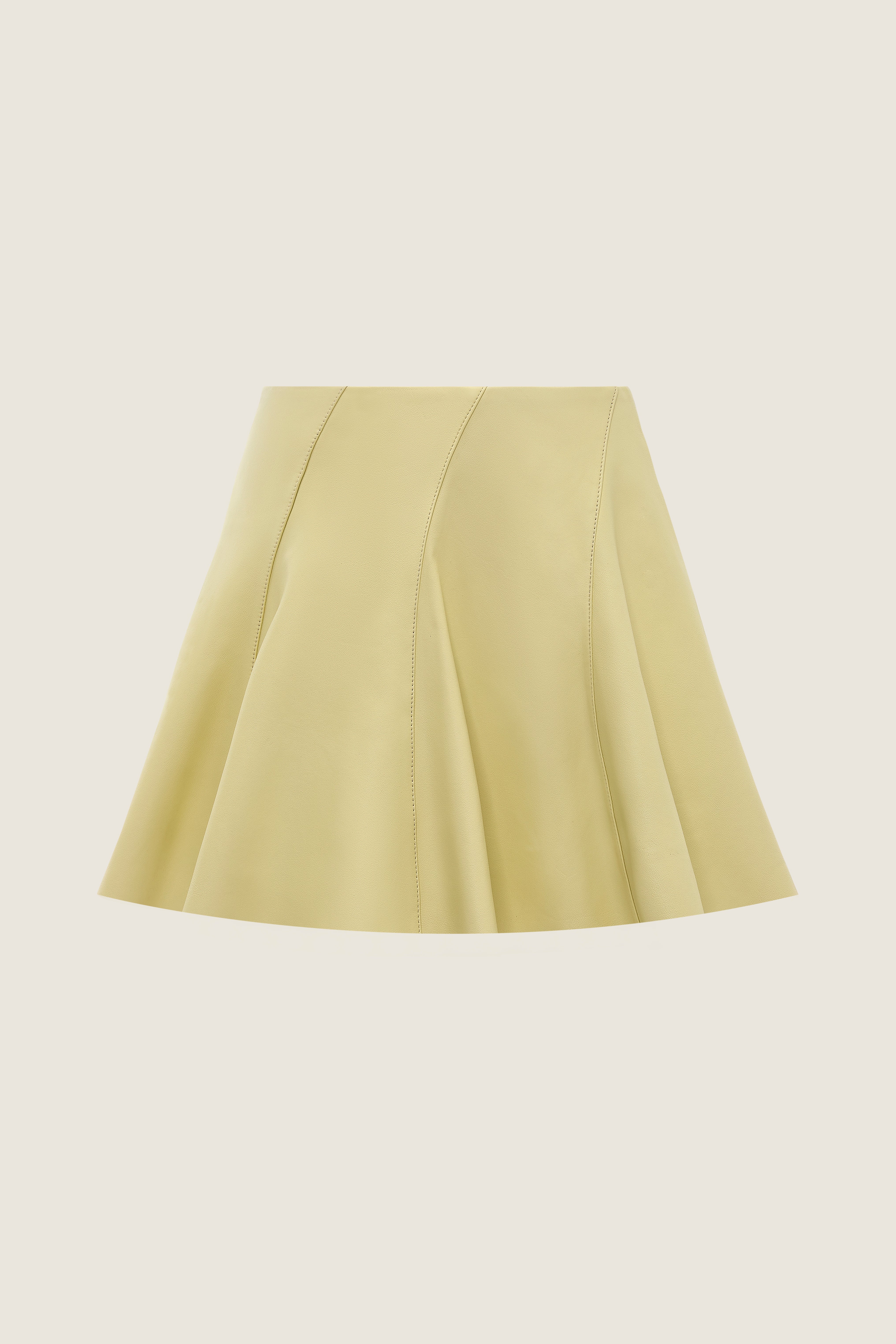 High-Waist Lambskin Ruffle Skirt M31N