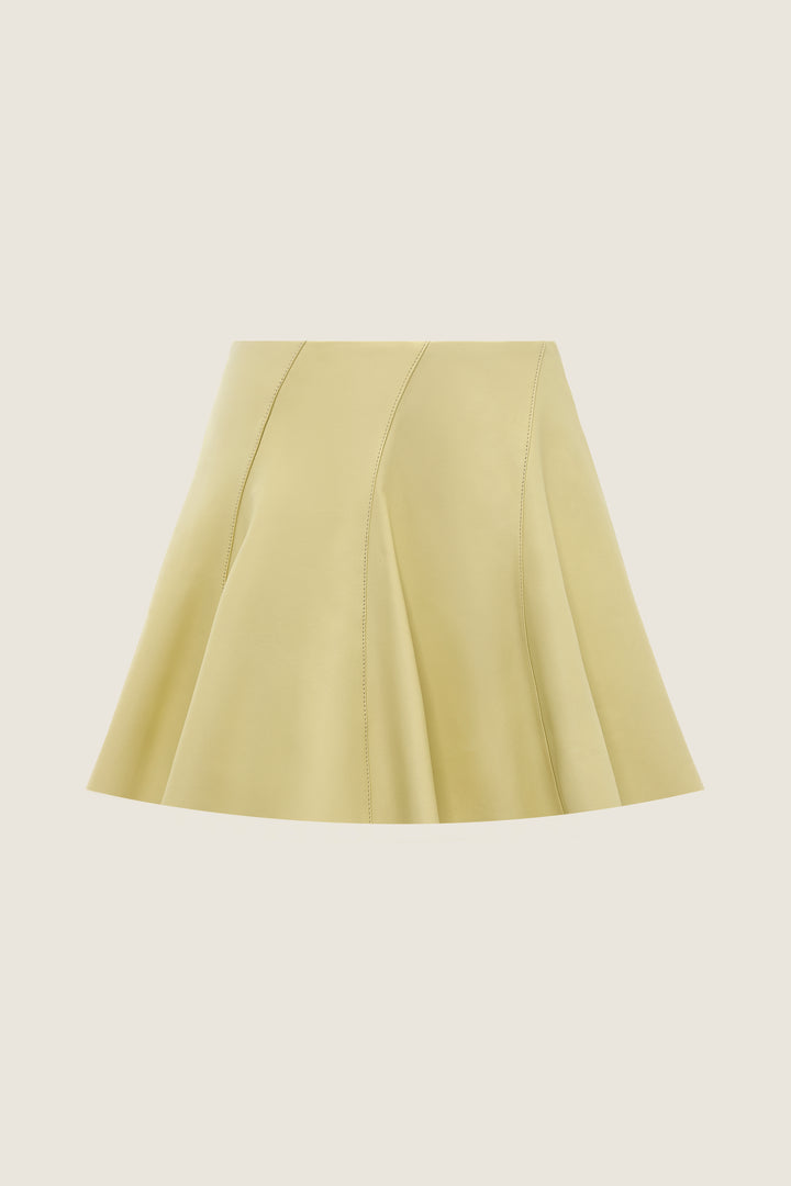 High-Waist Lambskin Ruffle Skirt M31N