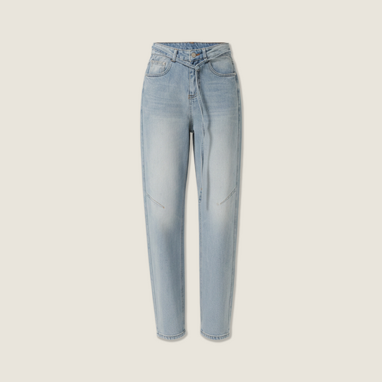 Rhinestone-Accent Loose Denim Pants A10093