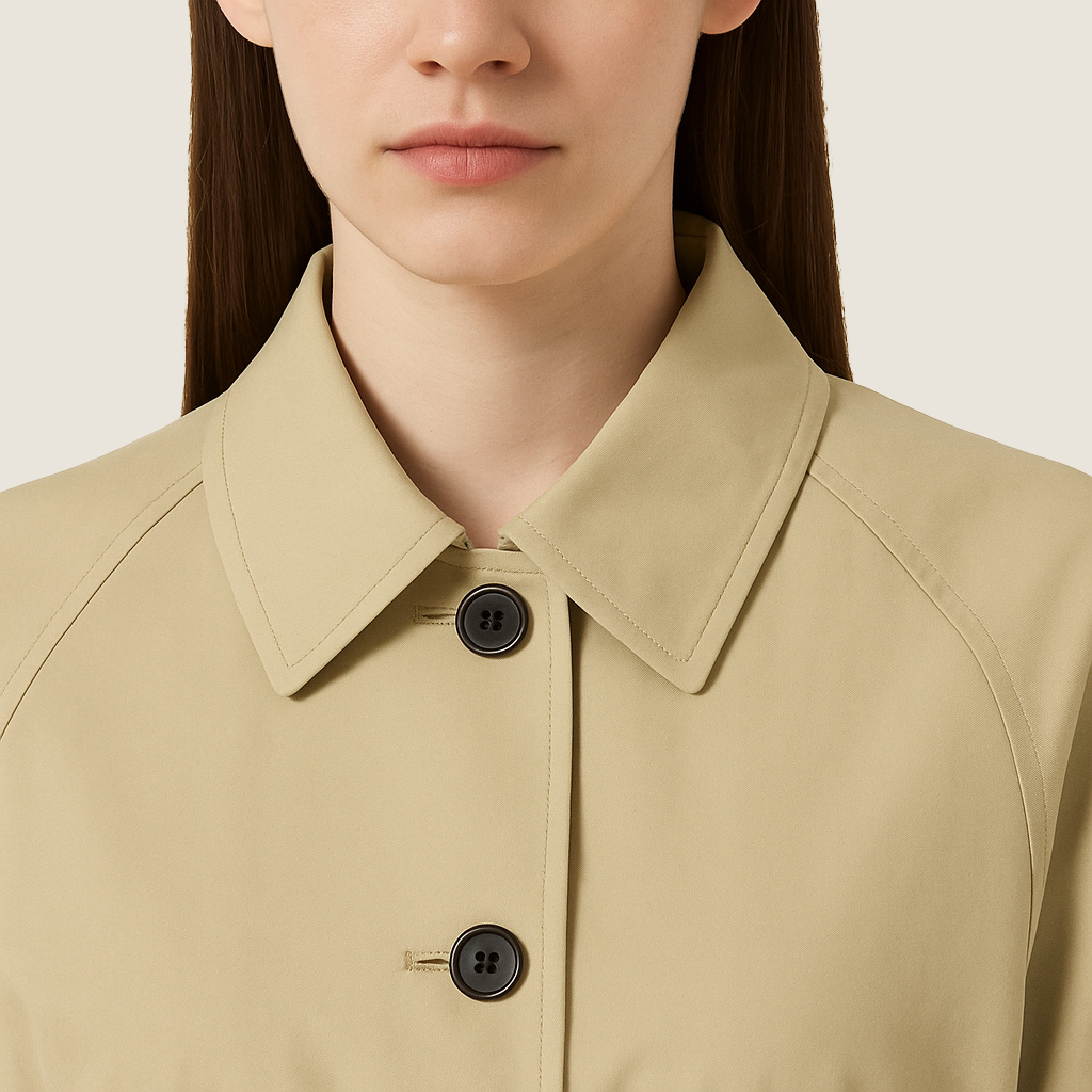 Women's Belted Trench Coat-Trendy Single-Breasted Lapel Mid Length Outerwear A10165