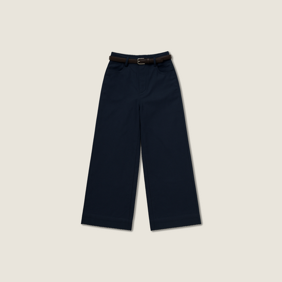 Women's Casual Wide-Leg Pants with Belt A10182