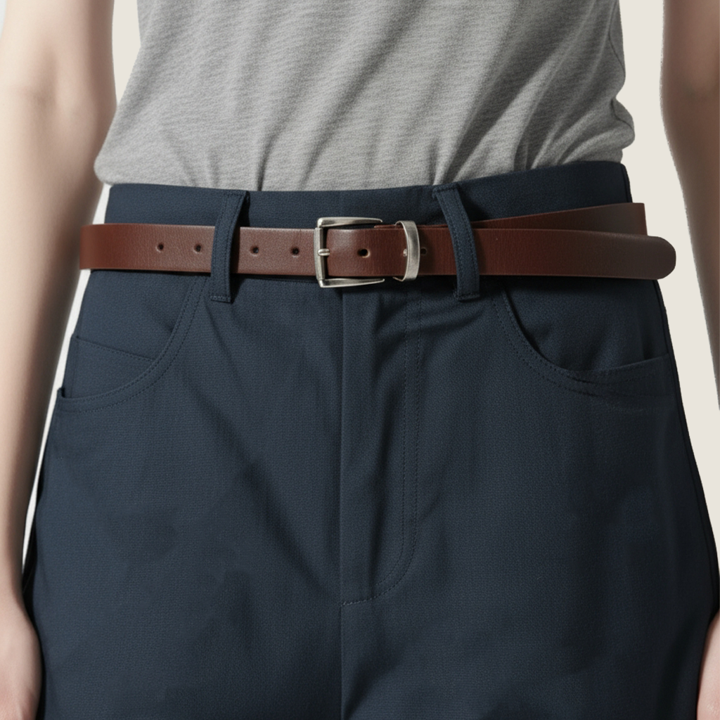 Women's Casual Wide-Leg Pants with Belt A10182