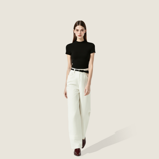 Women's Casual Wide-Leg Pants with Belt A10182