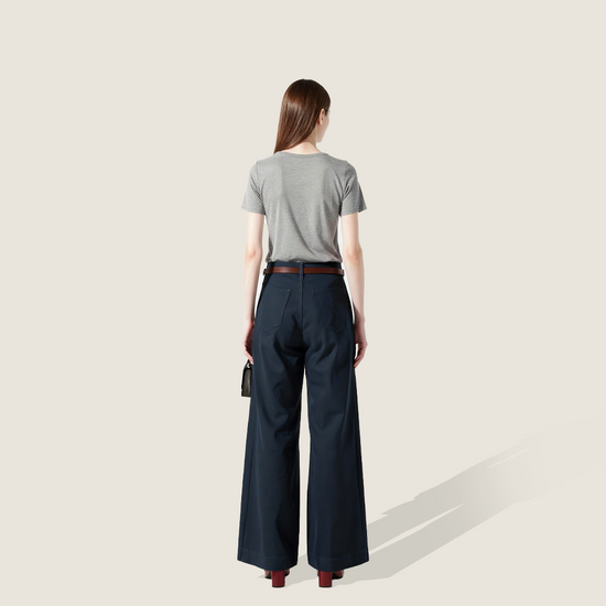 Women's Casual Wide-Leg Pants with Belt A10182