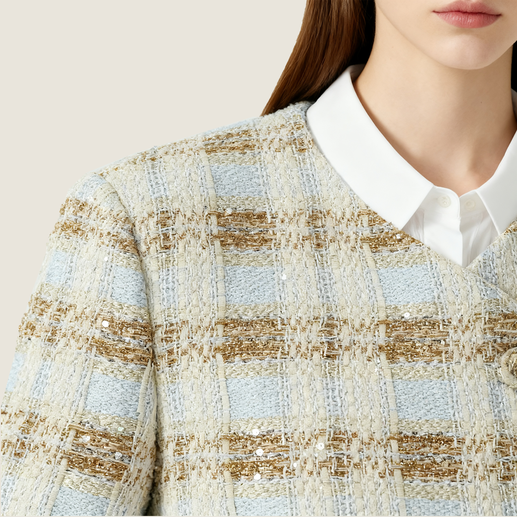 Tweed Cropped Blazer A10391