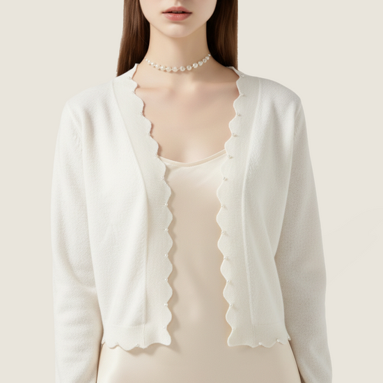 Pearl-Detail Cashmere Cardigan A10395