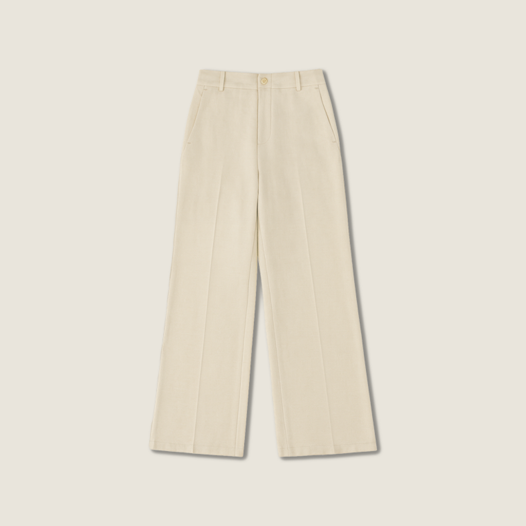 Women's Plain High-Waisted Casual Wide-Leg Pants A10329