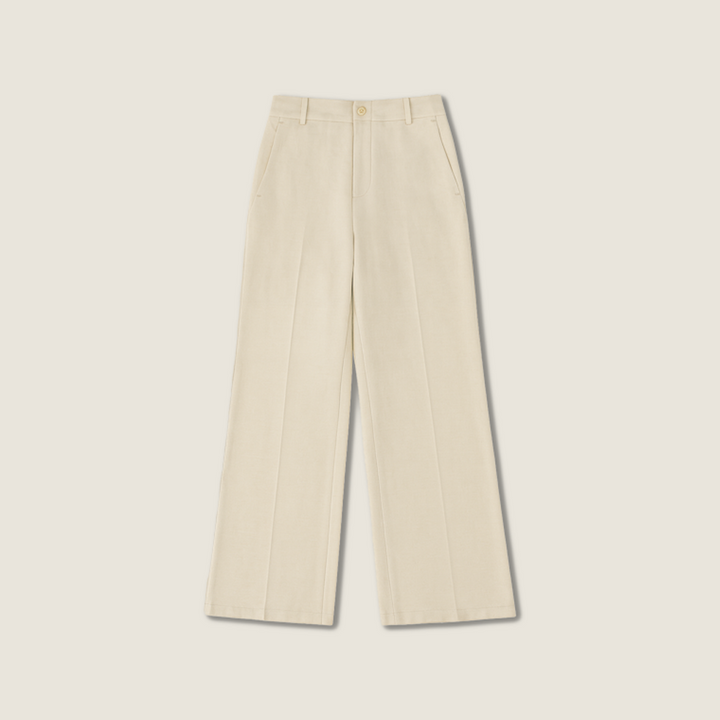 Women's Plain High-Waisted Casual Wide-Leg Pants A10329