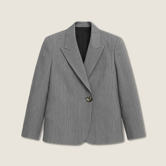 Women's Asymmetric Lapel Stylish Single-Button Blazer A10222