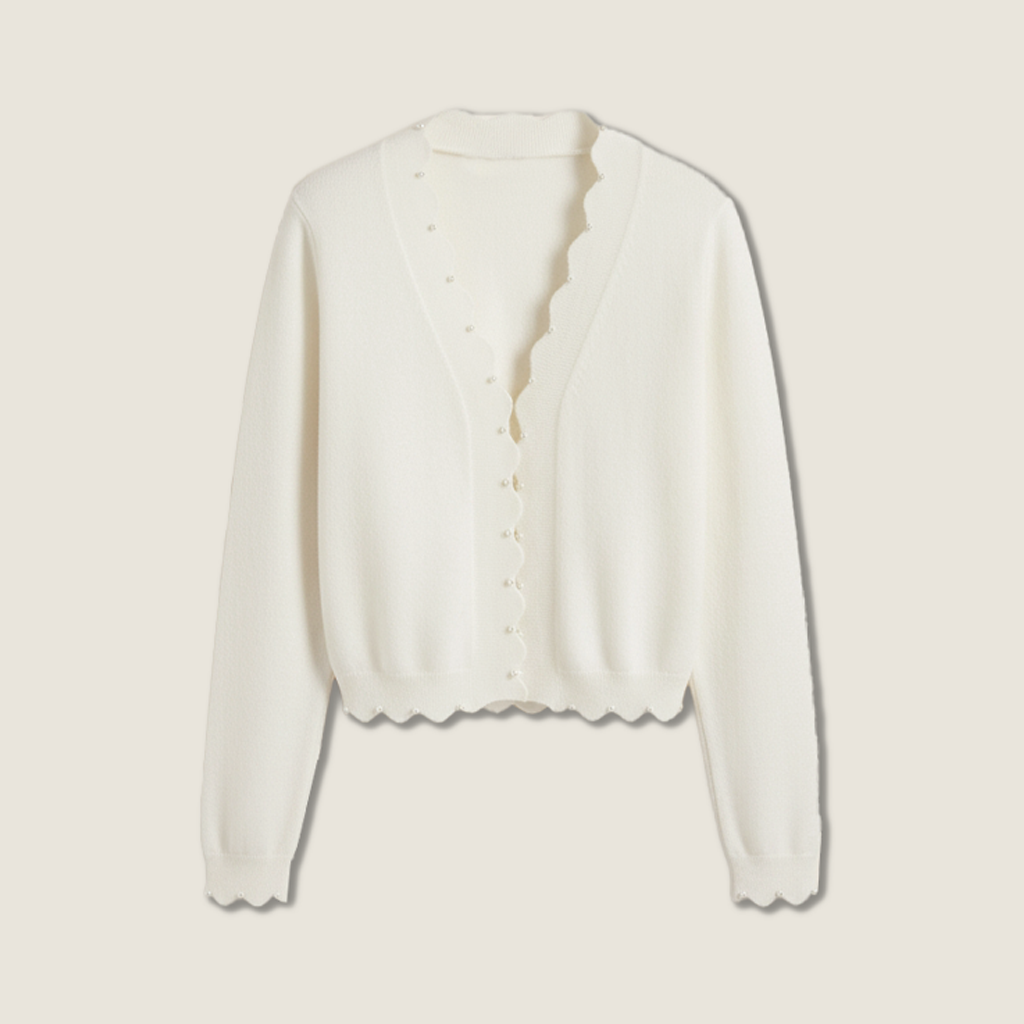 Pearl-Detail Cashmere Cardigan A10395