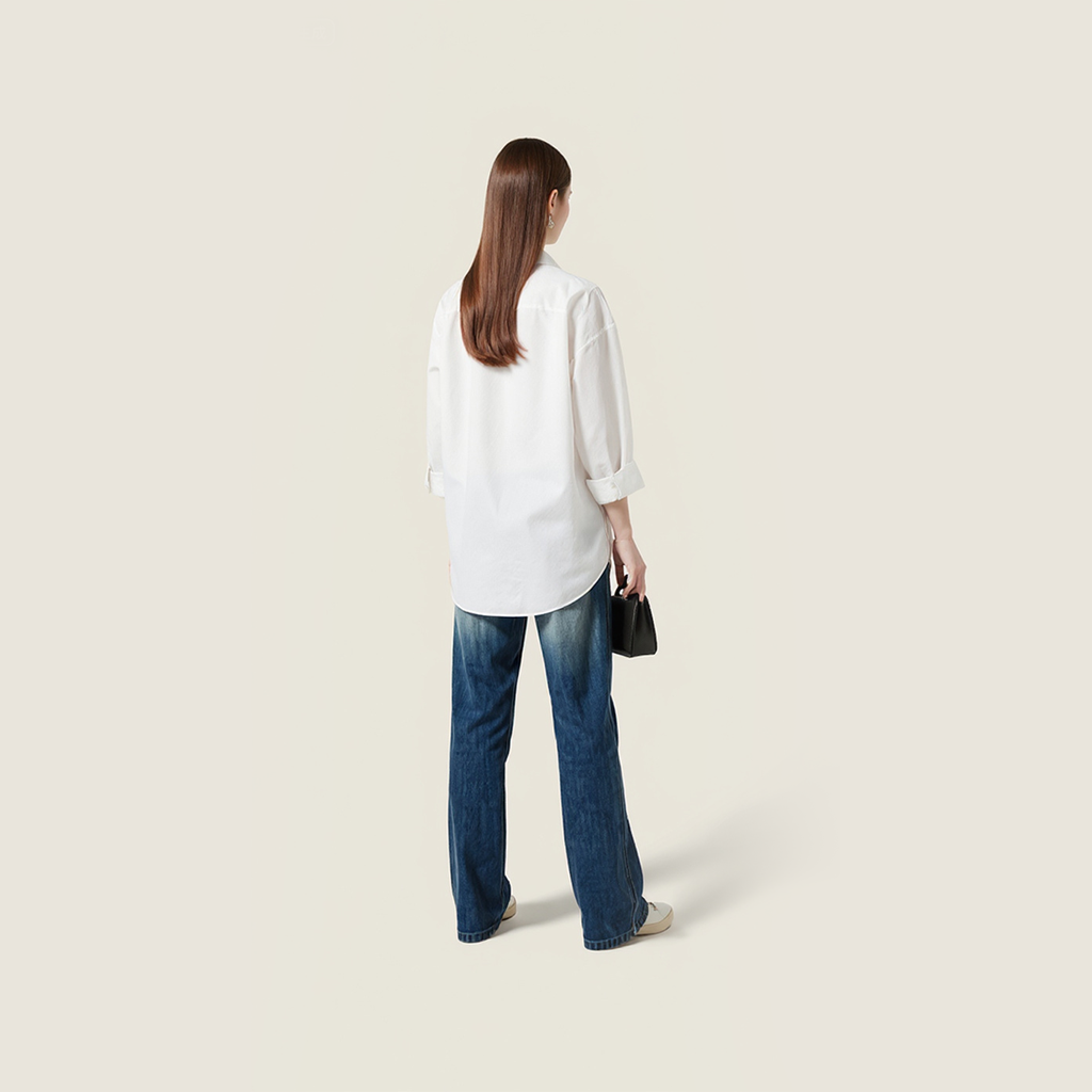 Women's Vintage Wash High-Waisted Straight Leg Jeans A10262