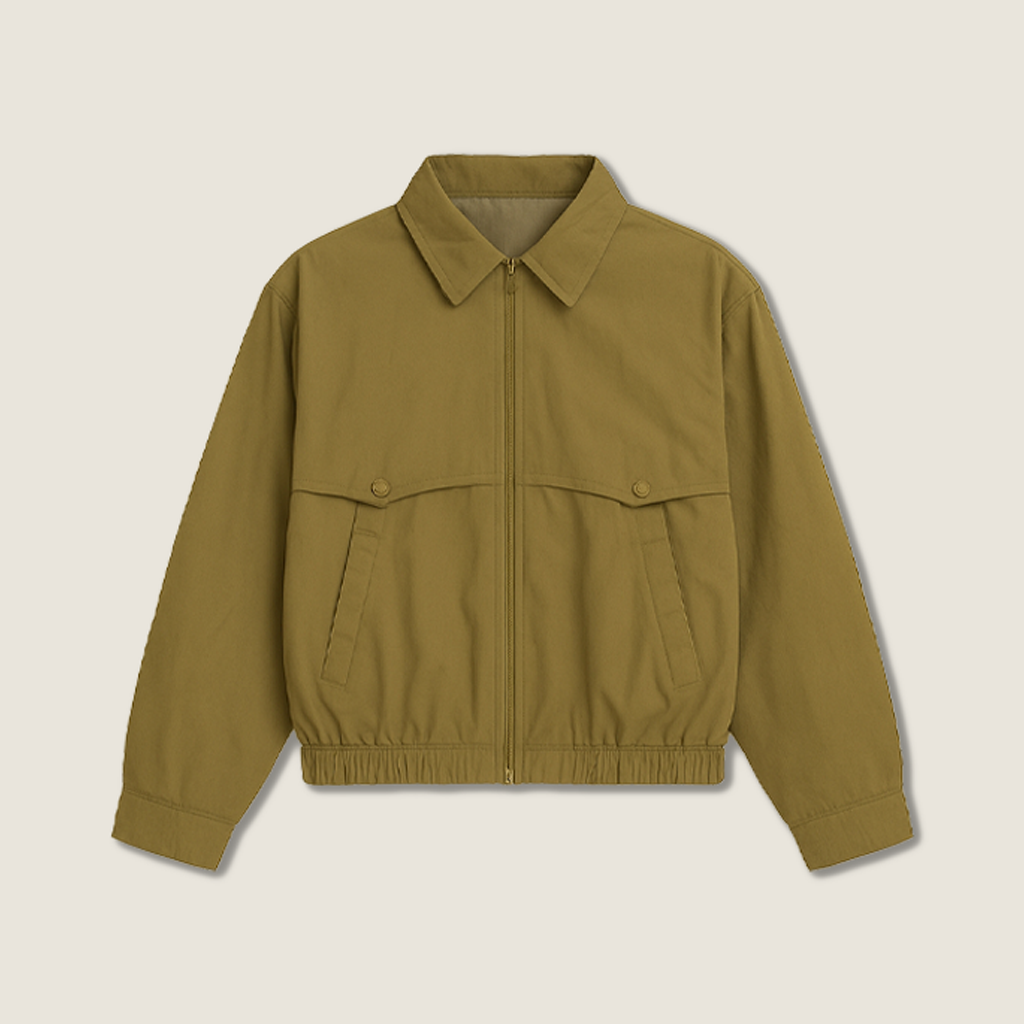 Women's Cropped Zip-Up Jacket with Collar A10178