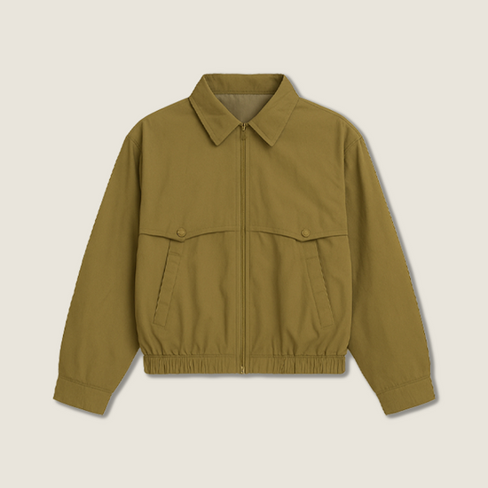 Women's Cropped Zip-Up Jacket with Collar A10178
