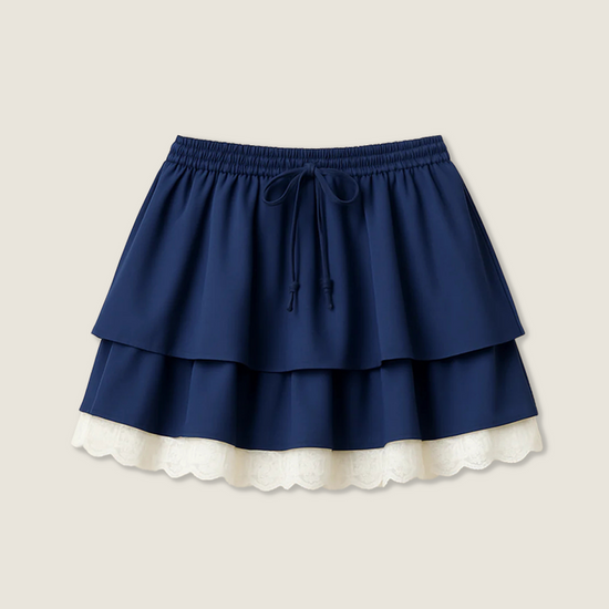 Lace-Trimmed Mini Skirt A10036