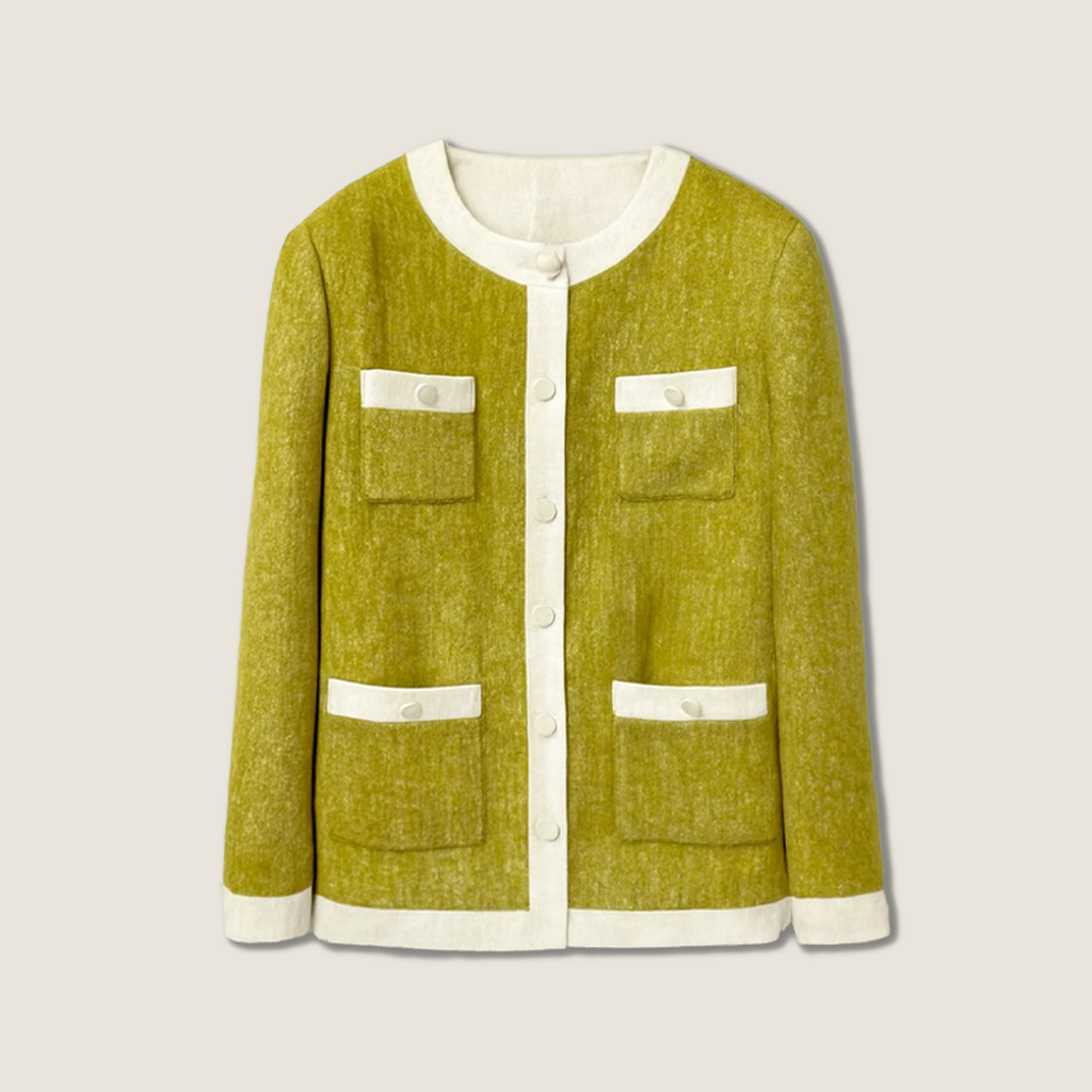 Button Up Tweed Woven Two-Piece Set A10302