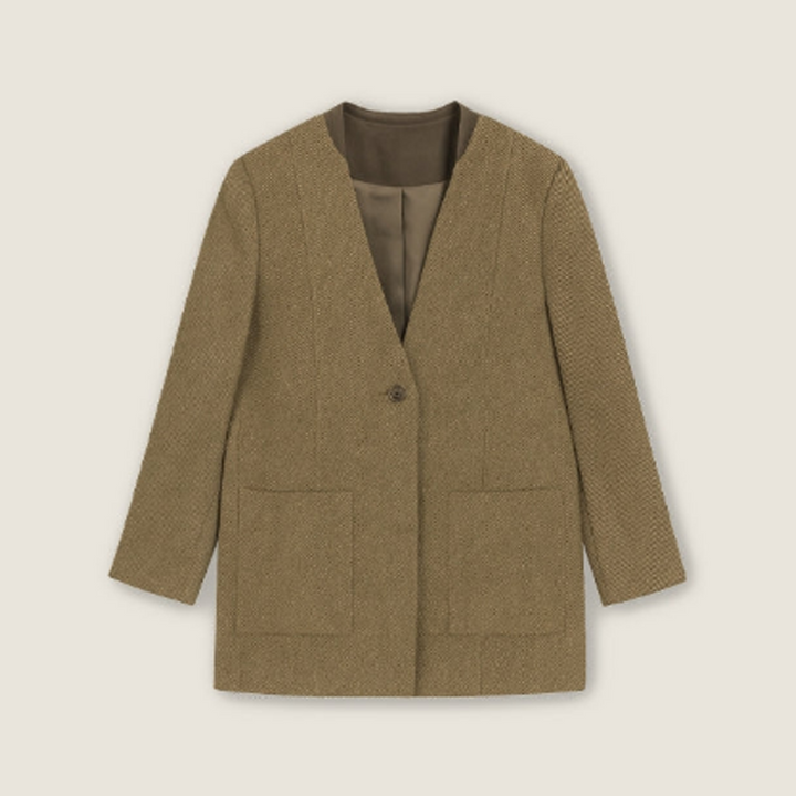V-Neck Wool Blazer A10417