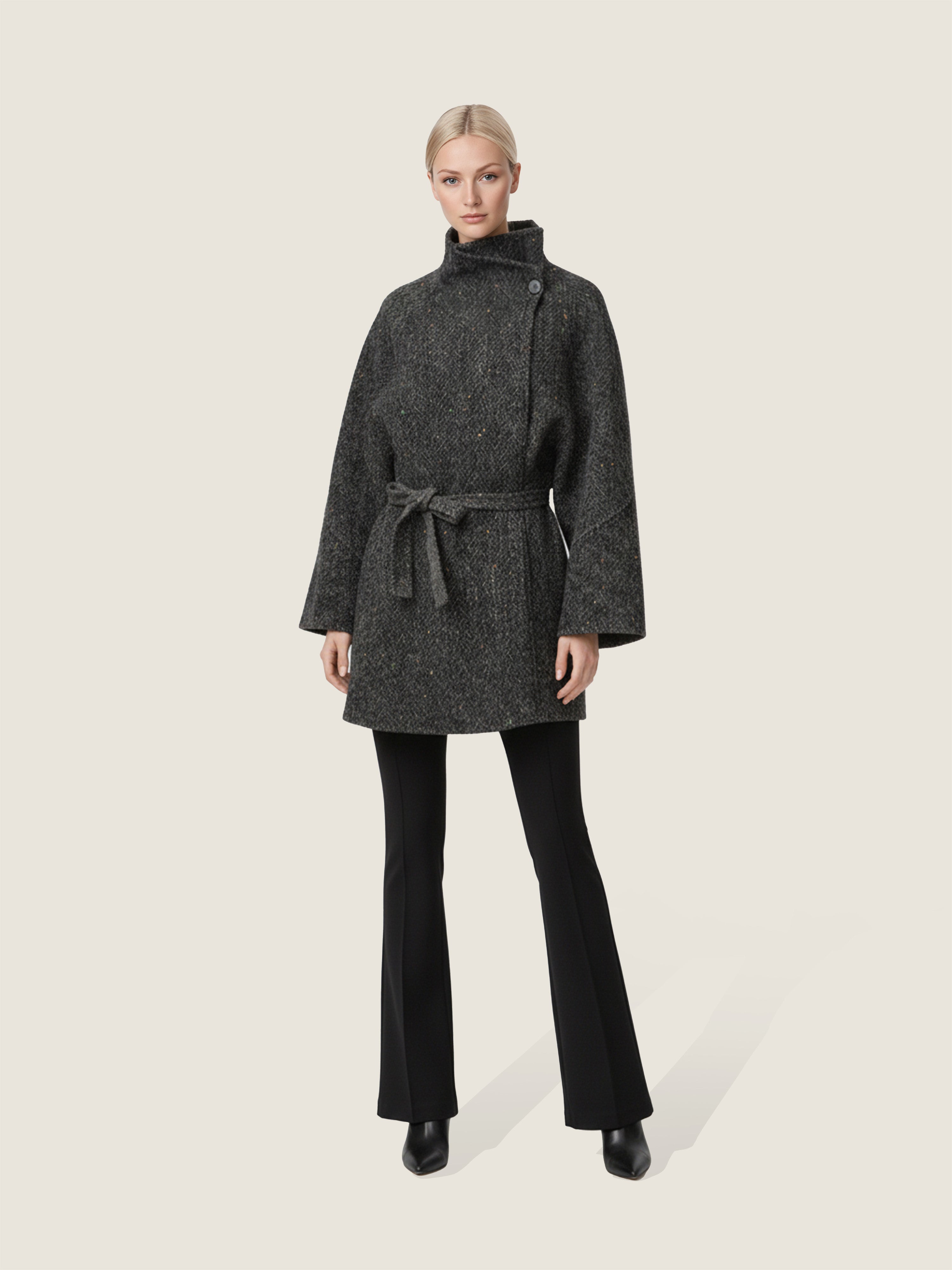 Textured Wrap Coat M31N