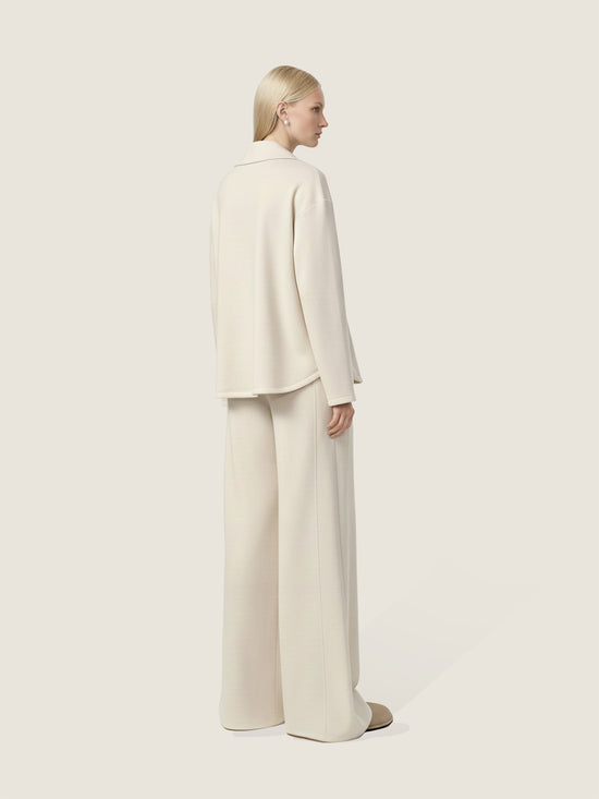 Collared Knit Pullover and Wide-Leg Pants Set M31N