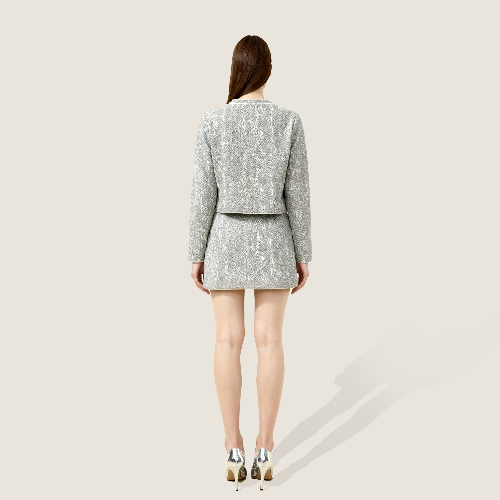 Jacquard Wool Jacket and Dress Set - M31N