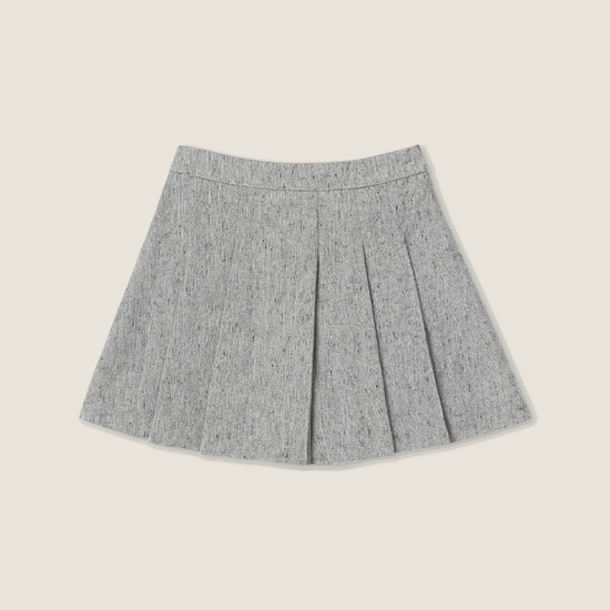 Tweed Jacket with Lace Trim and Mini Skirt - M31N